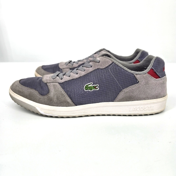 Lacoste Shoe Men 11.5 Jenson EO SPM Sneakers Grey Suede - Picture 1 of 8